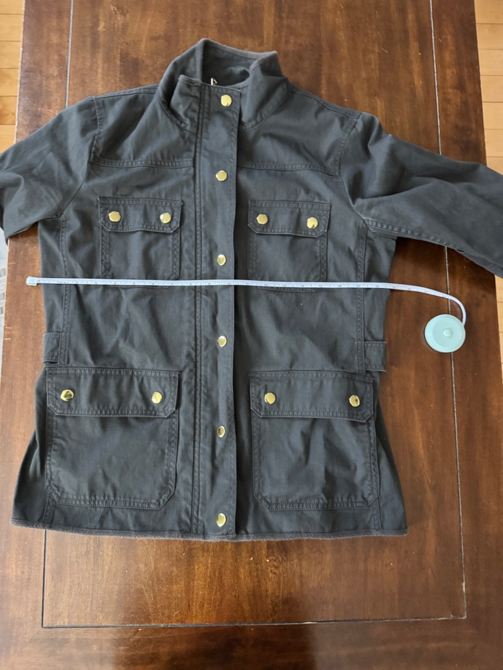 J.Crew Mercantile Olive Utility Jacket Small | Gold Hardware Field Jacket - Picture 8 of 13